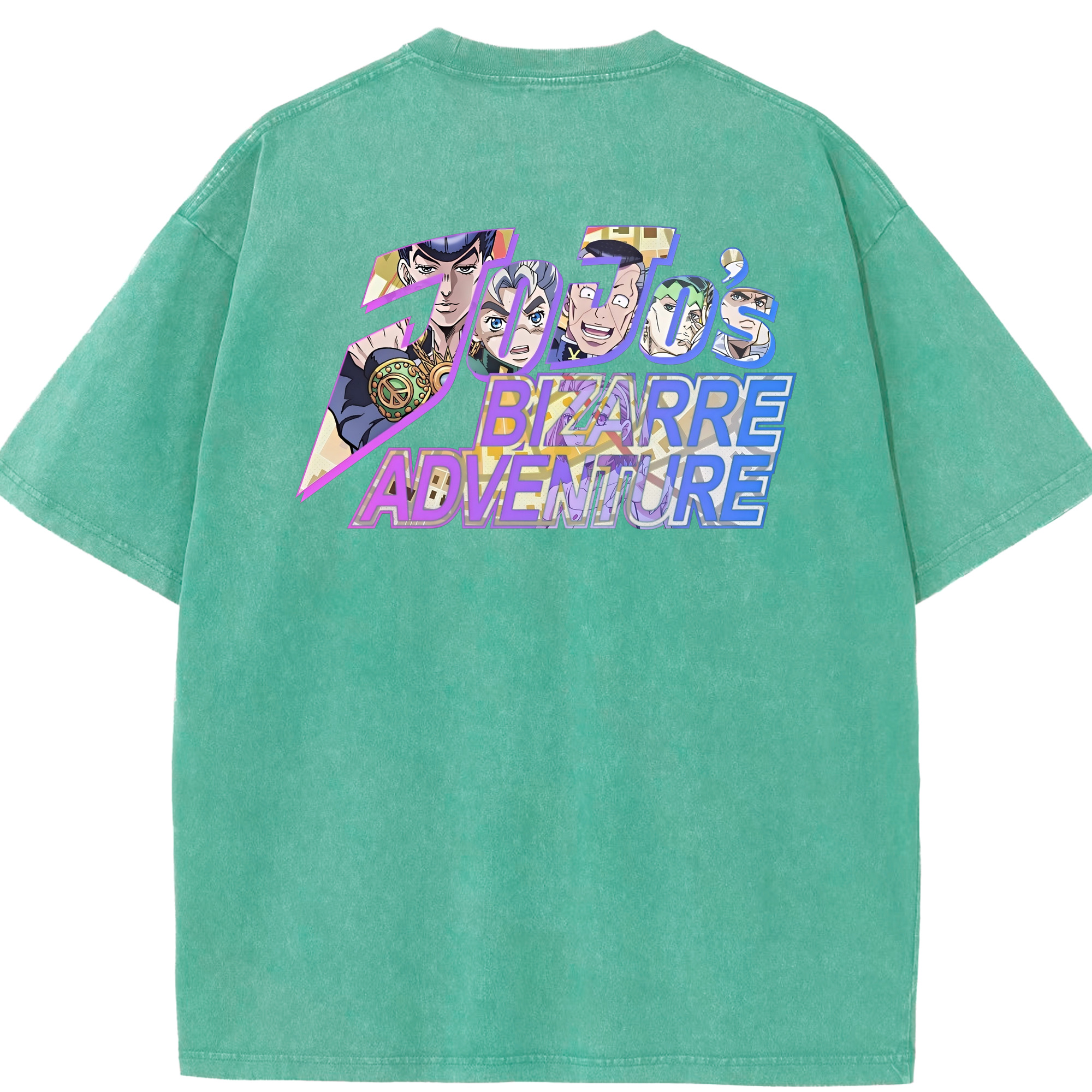 （画像用） ジョジョの奇妙な冒険 JoJo's Bizarre Adventure 綿100% ヴィンテージ風 半袖Tシャツ（背面プリント）